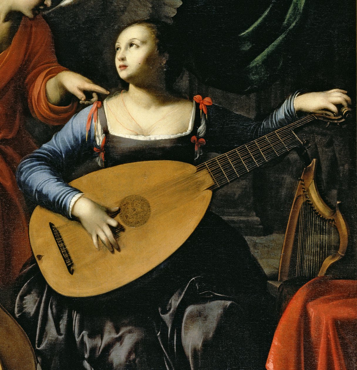 Sint Cecilia en de Engel (detail) door Carlo Saraceni