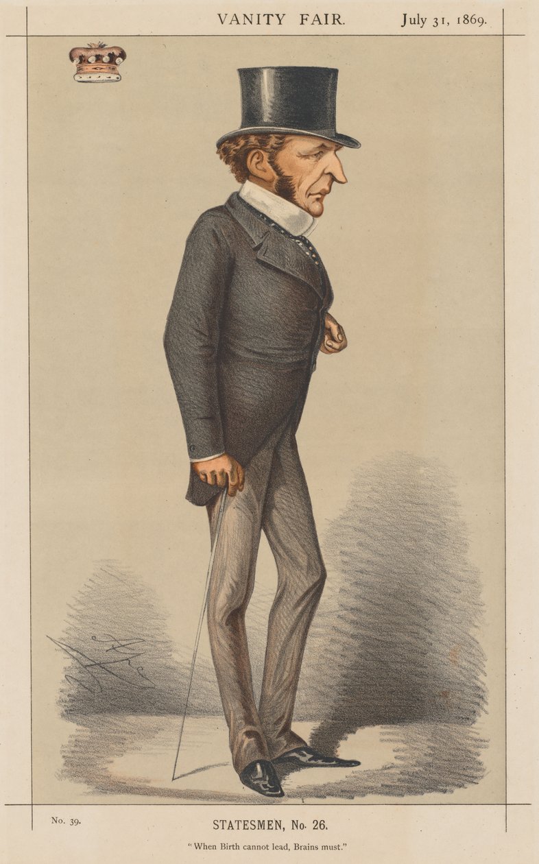 Vanity Fair: Staatsman Nr. 26 "Wanneer Geboorte niet kan leiden, moeten Hersenen dat doen." door Carlo (Ape) Pellegrini