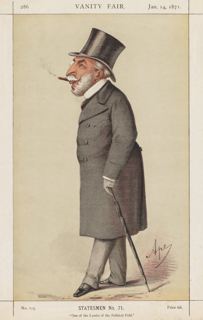 Vanity Fair: Staatsman, Nr. 71 "Een van de Lammeren van de Politieke Kudde" door Carlo (Ape) Pellegrini