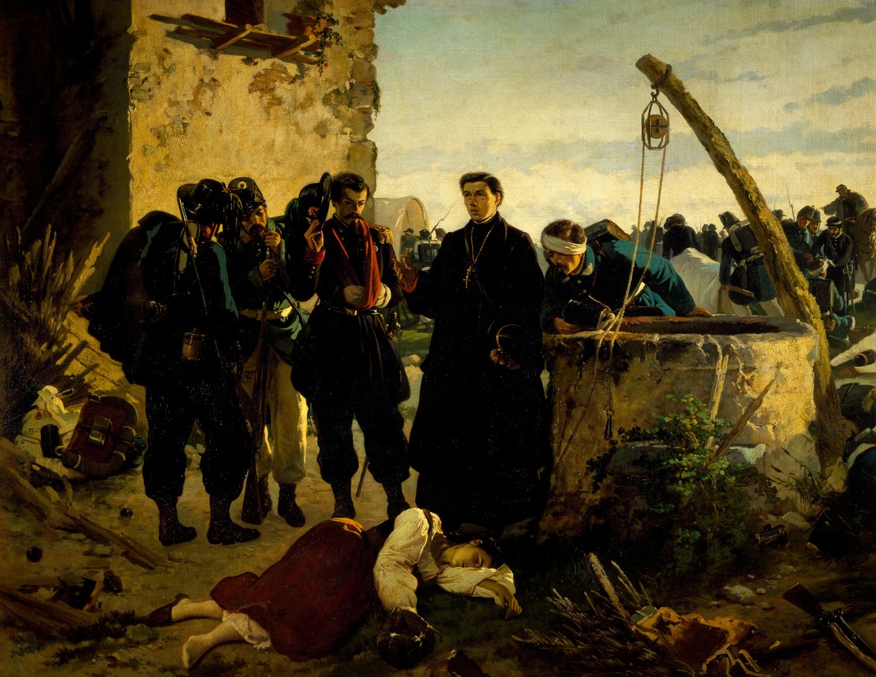 Anna Cuminello dood gevonden dagen na de slag bij San Martino in 1859, door Carlo Ademollo door Carlo Ademollo