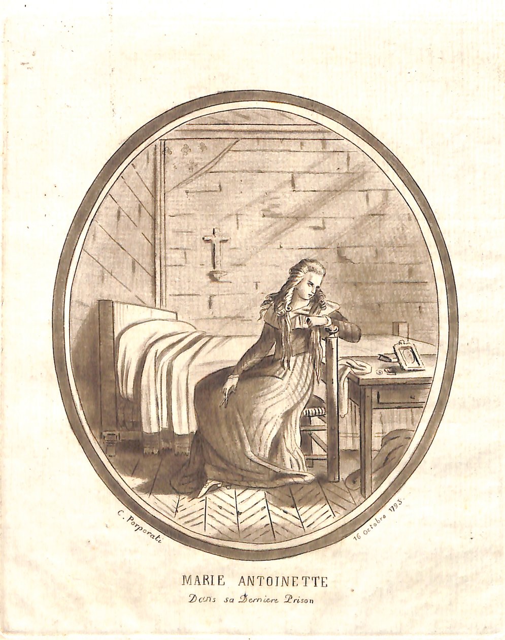 Marie-Antoinette laatste gevangenis door Carlo Antonio Porporati
