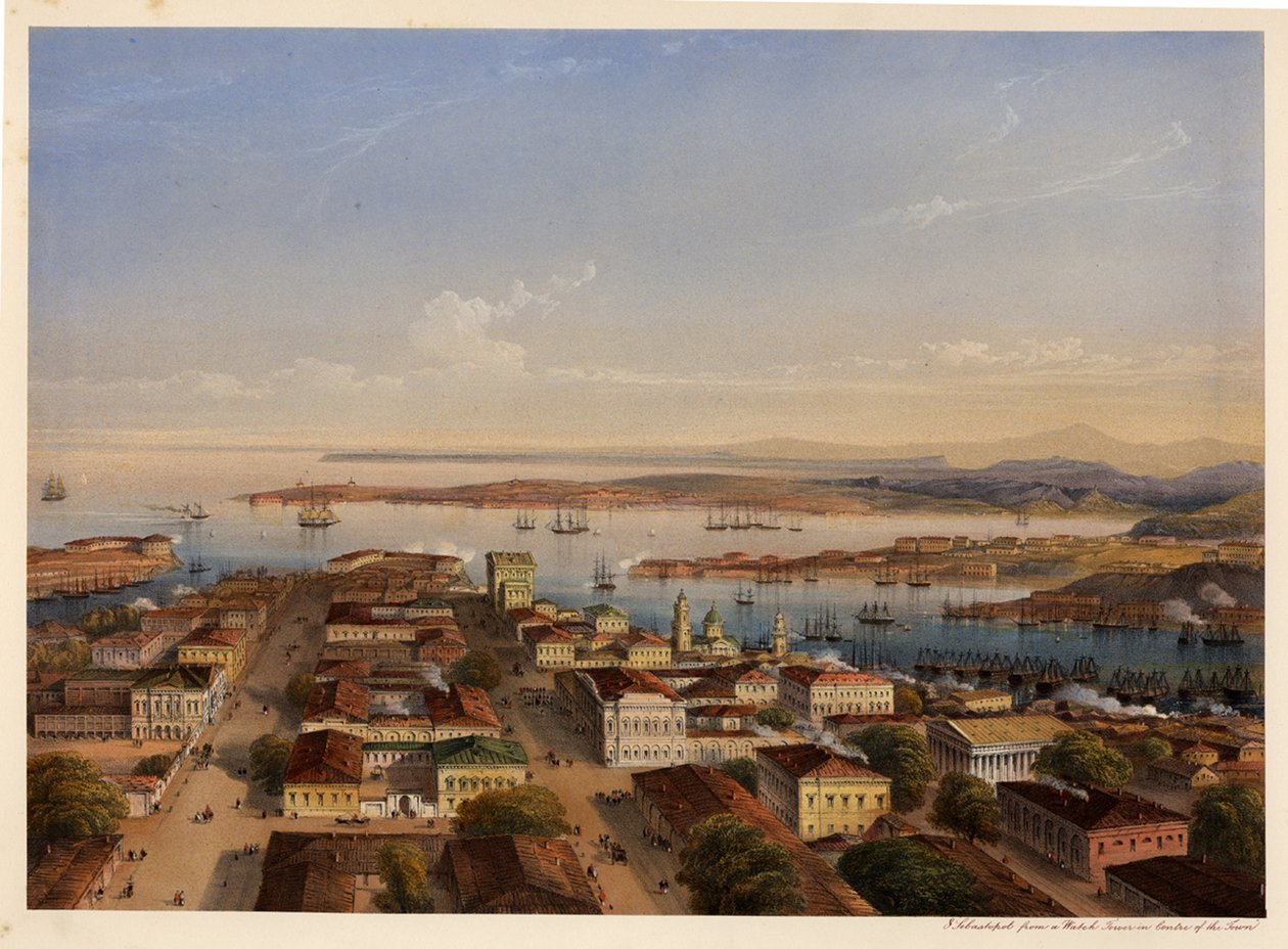 Algemeen Zicht op Sebastopol, 1856 door Carlo Bossoli