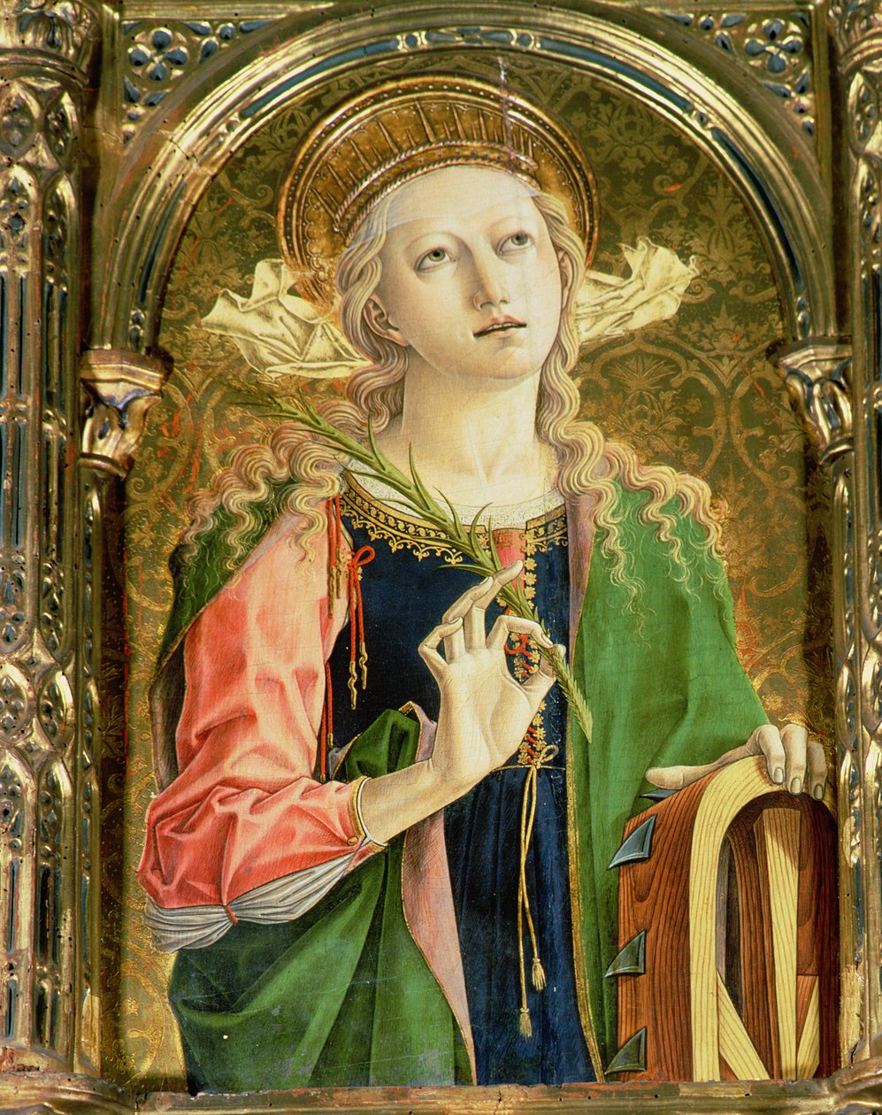 St. Catharina van Alexandrië (detail) door Carlo Crivelli