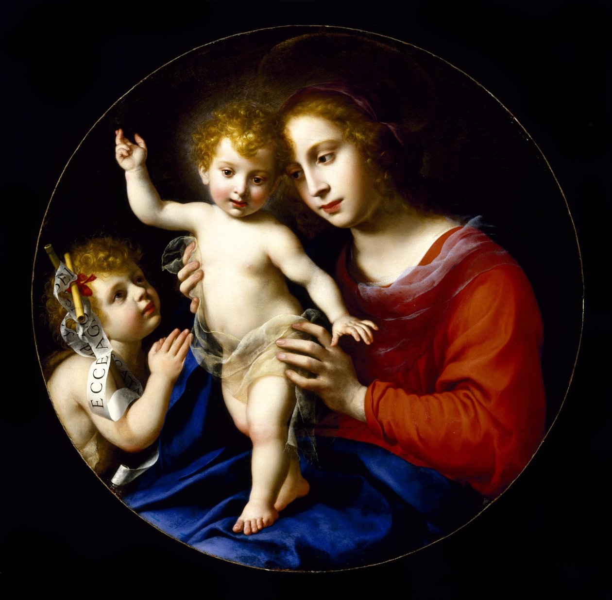 Maagd en Kind met het Kind Johannes de Doper door Carlo Dolci