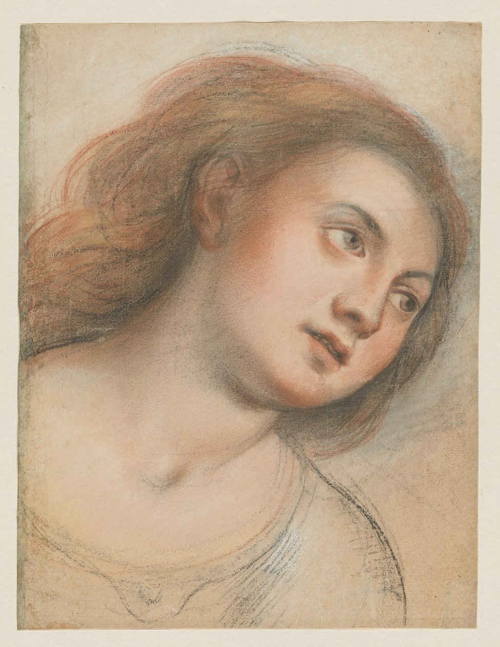 Studie voor vrouwelijk hoofd (verso); Hoofd van Christus (recto) door Carlo Francesco Nuvolone