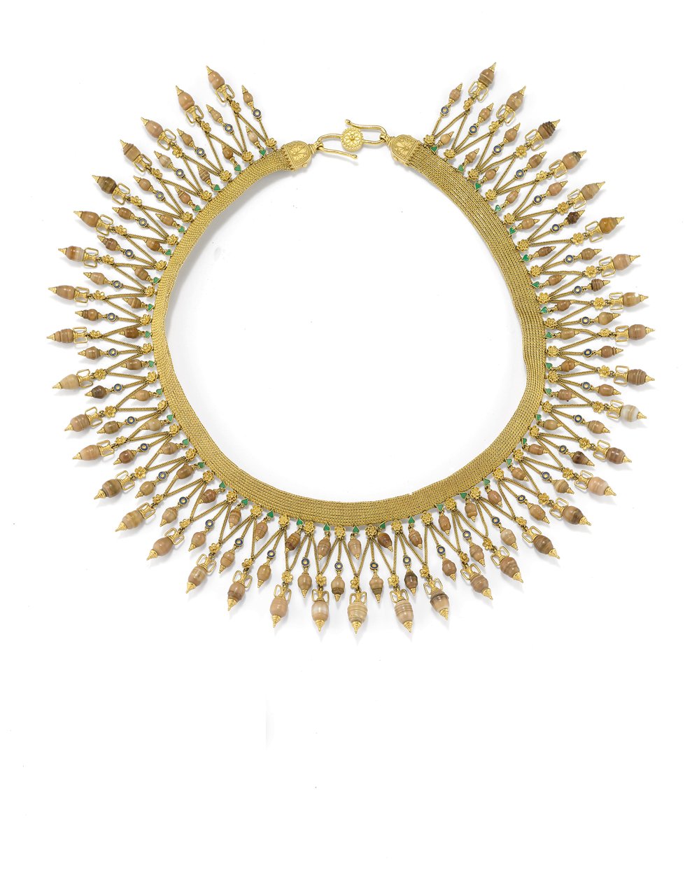 Ketting (goud, email & grotparels) door Carlo Giuliano