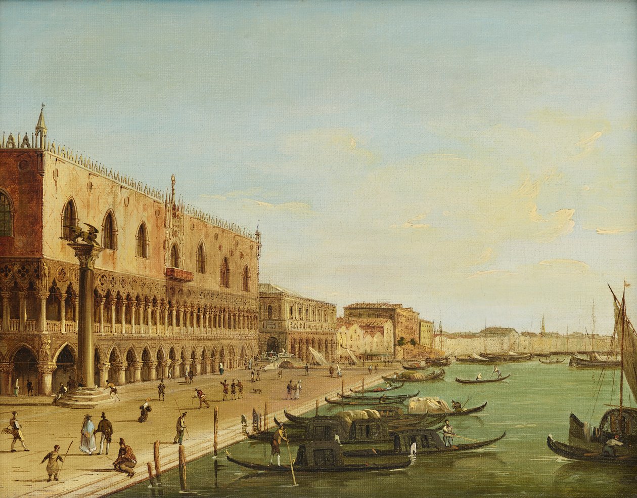 Het Dogenpaleis in Venetië met Riva degli Schiavoni door Carlo Grubacs