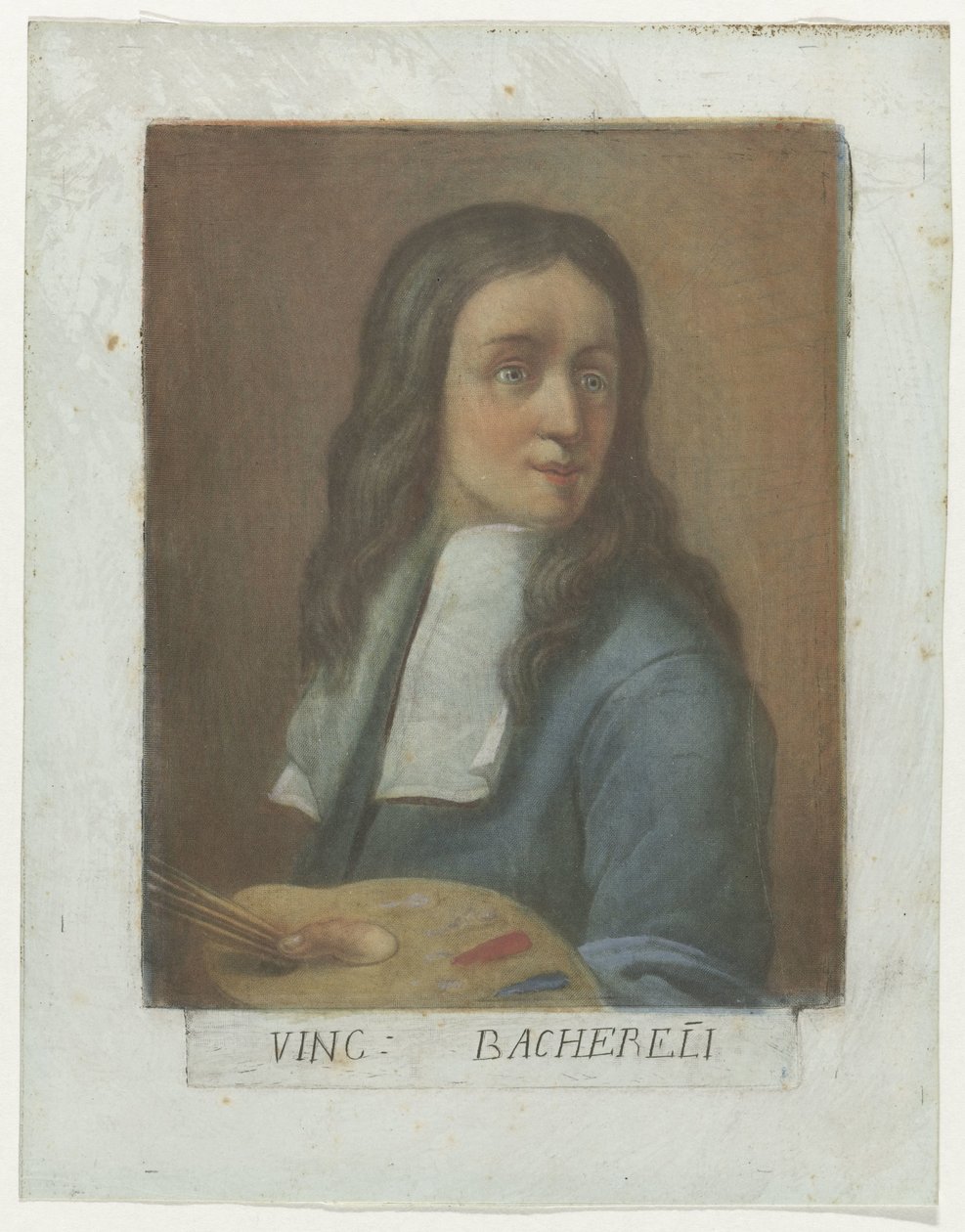 Portret van schilder Vincenzo Bachereli door Carlo Lasinio