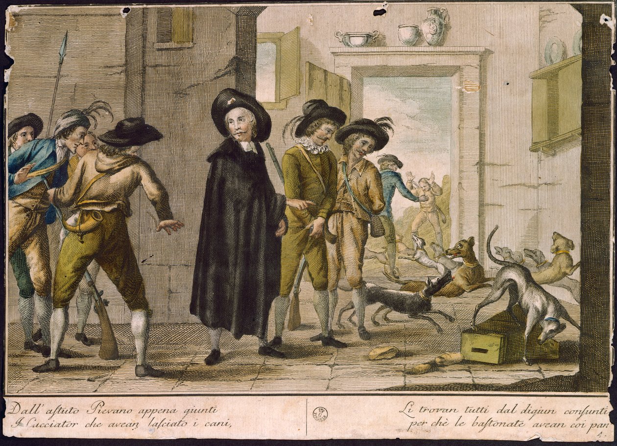 Priester Arlotto, door Carlo Lasinio (1759-1838), gekleurde gravure door Carlo Lasinio