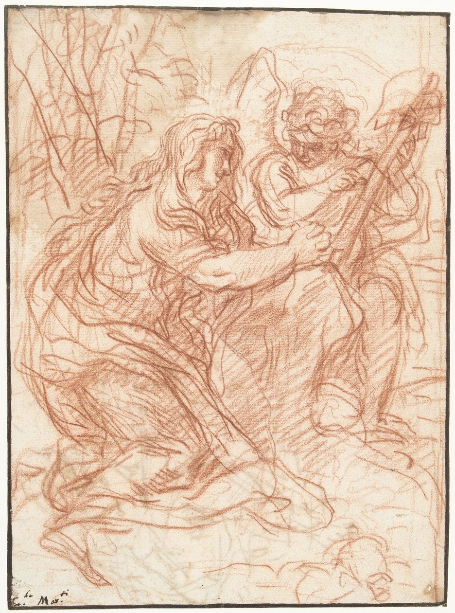 Maria Magdalena het kruis aanbiddend door Carlo Maratta