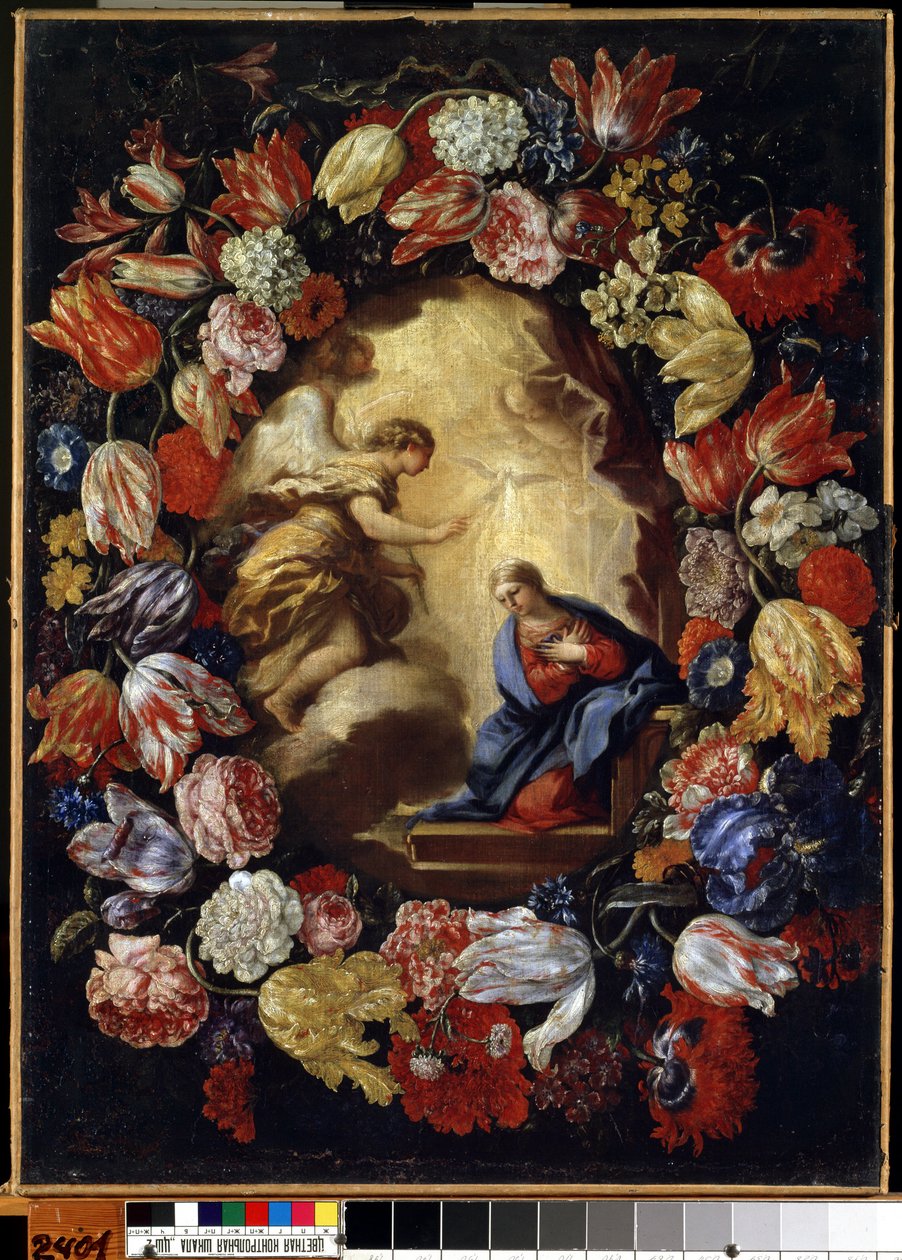 De aankondiging aan de bloemen door Carlo Maratta or Maratti