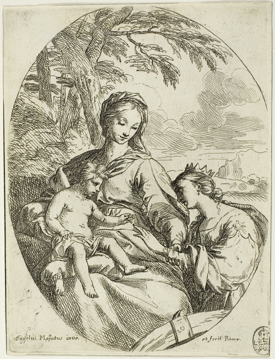 Het mystieke huwelijk van Sint-Catharina door Carlo Maratti