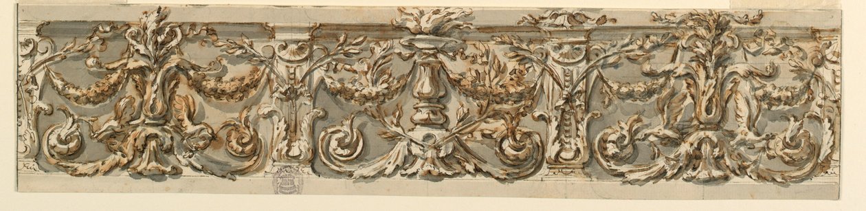 Tekening, Ontwerp voor een fries, ca. 1770 door Carlo Marchionni