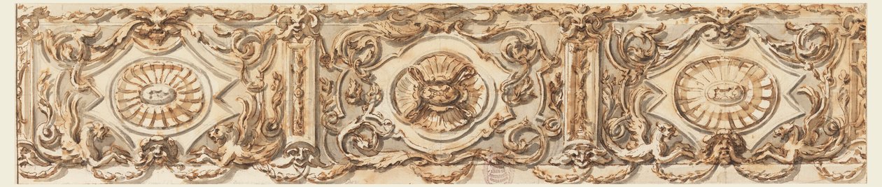 Tekening, Ontwerp voor een fries, ca. 1770 door Carlo Marchionni