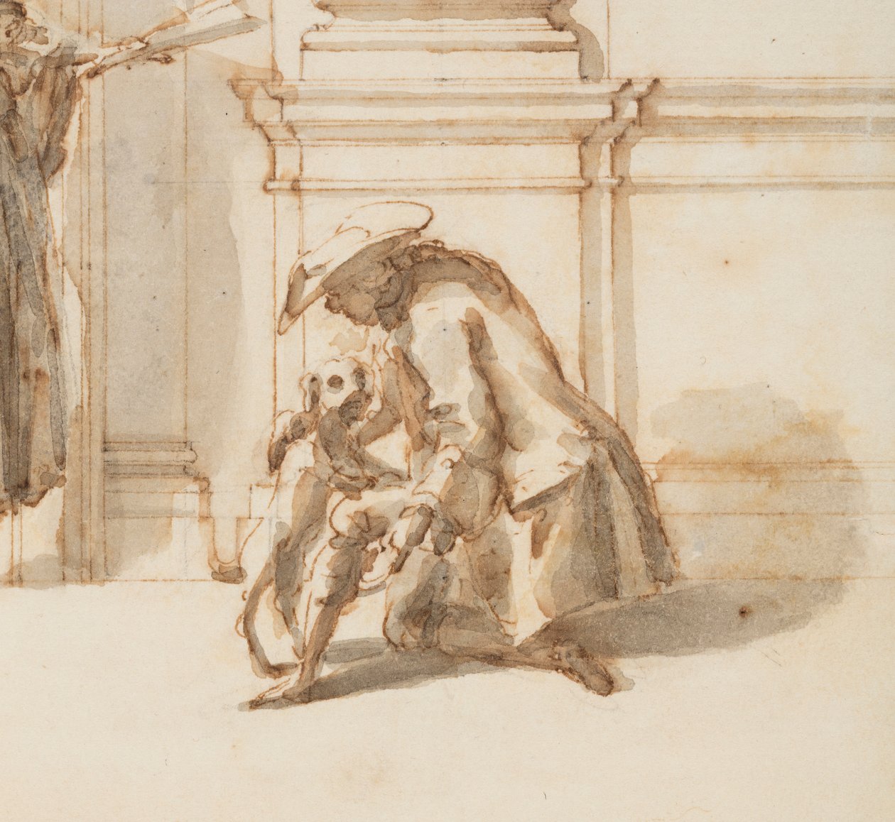 Tekening, Ontwerp voor het Noordportaal, Grote Galerij, Villa Albani, Rome, Italië, 1755-56 door Carlo Marchionni
