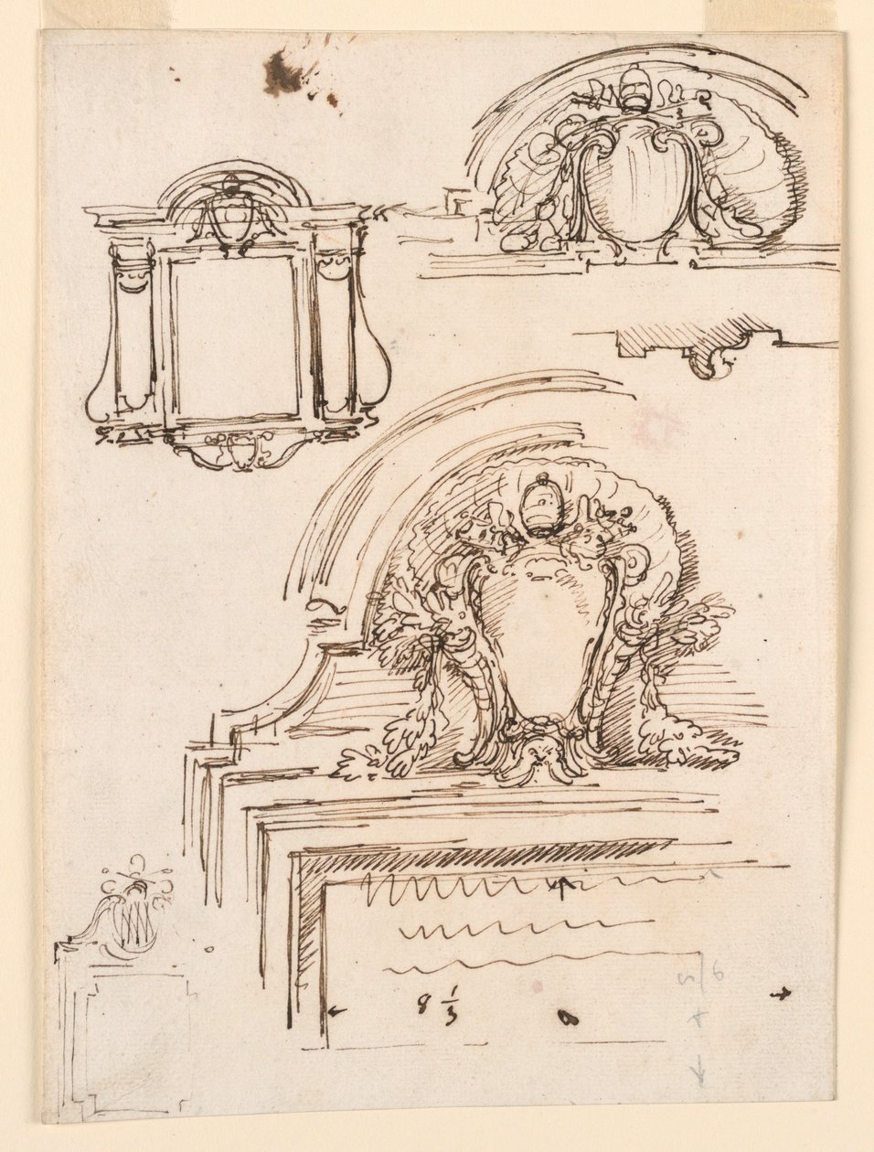 Tekening, Schetsen voor lijsten, voor de sacristie van St. Peter