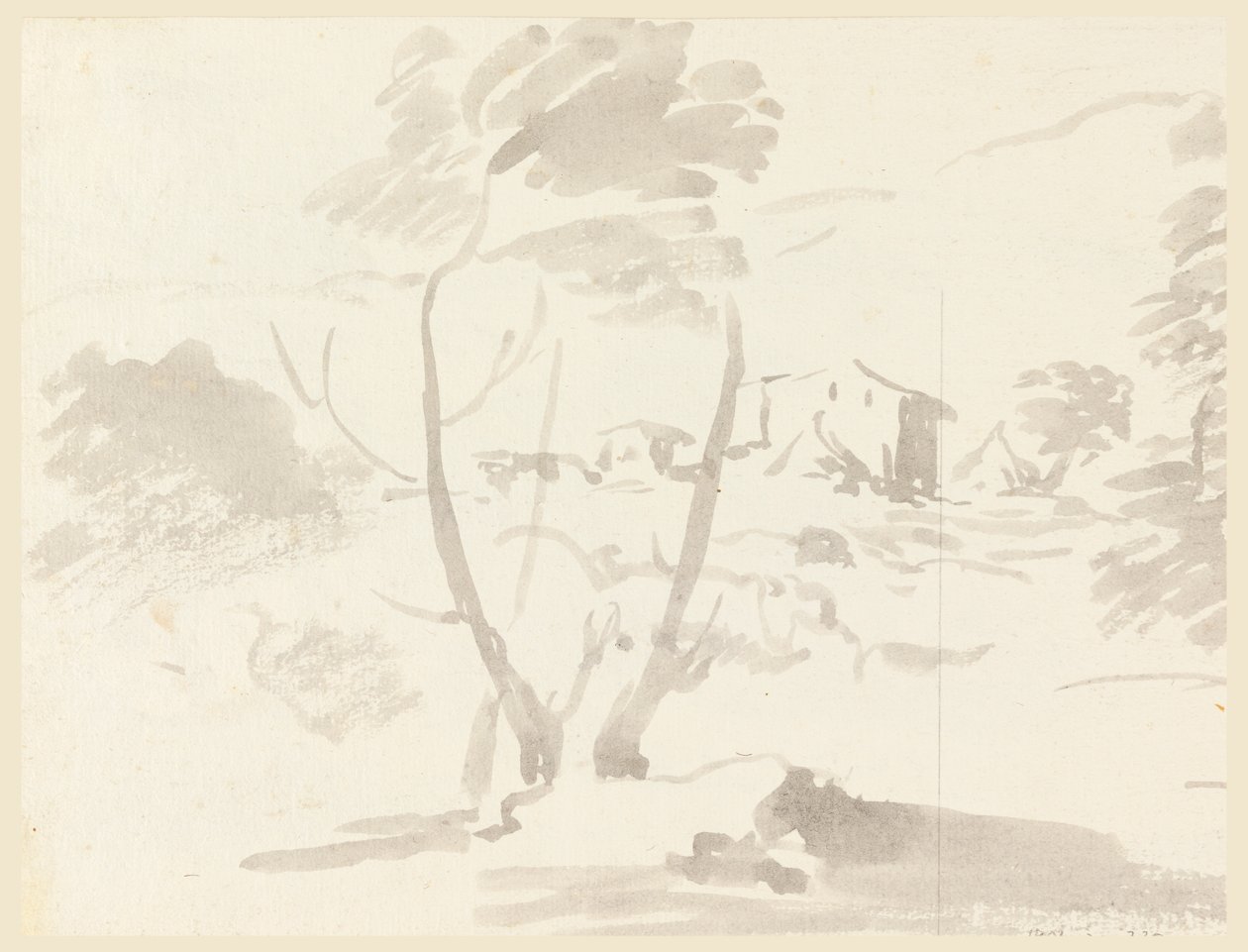Schets van Bomen in een Landschap door Carlo Marchionni