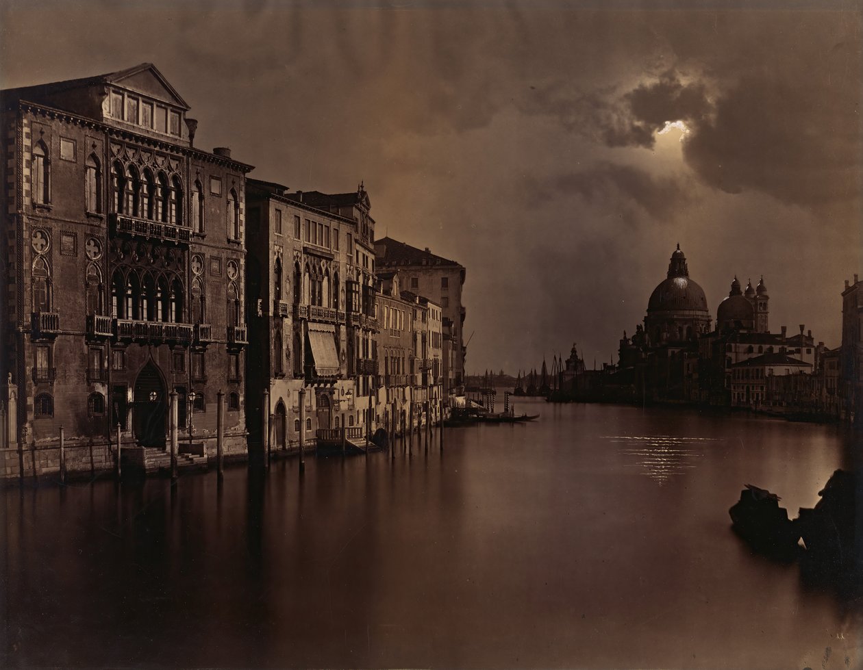 [Nachtzicht van het Grote Kanaal, Venetië], ca. 1875 door Carlo Naya