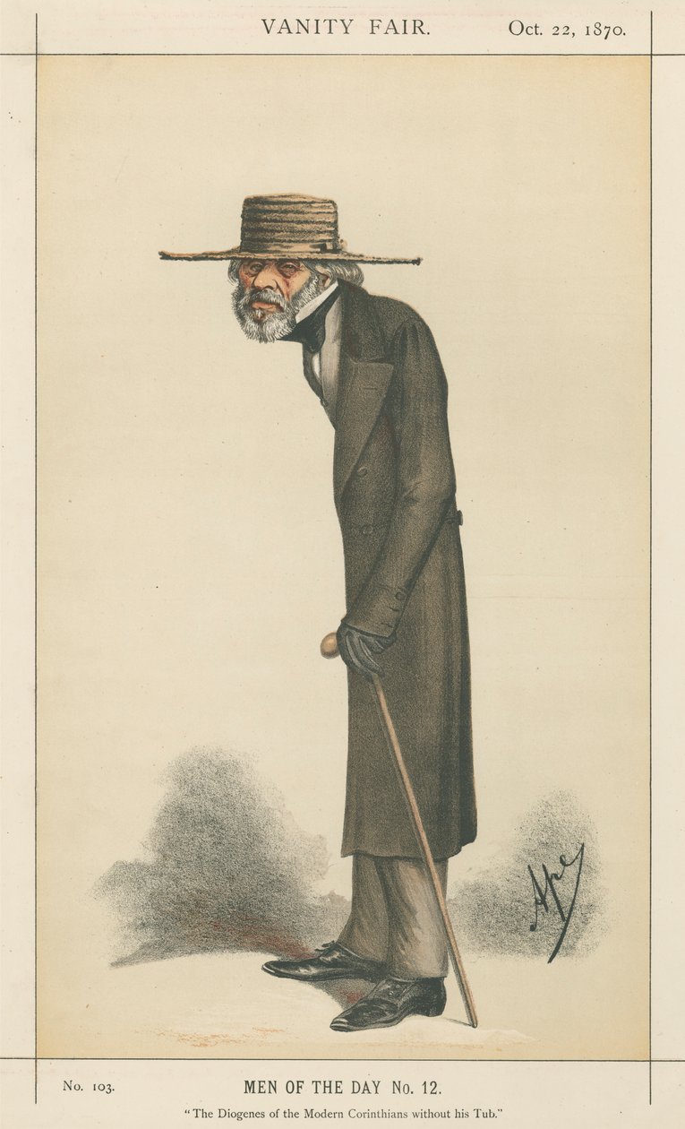 De Diogenes van de moderne Korinthiërs zonder zijn ton, Thomas Carlyle (Vanity Fair-serie) door Carlo Pellegrini