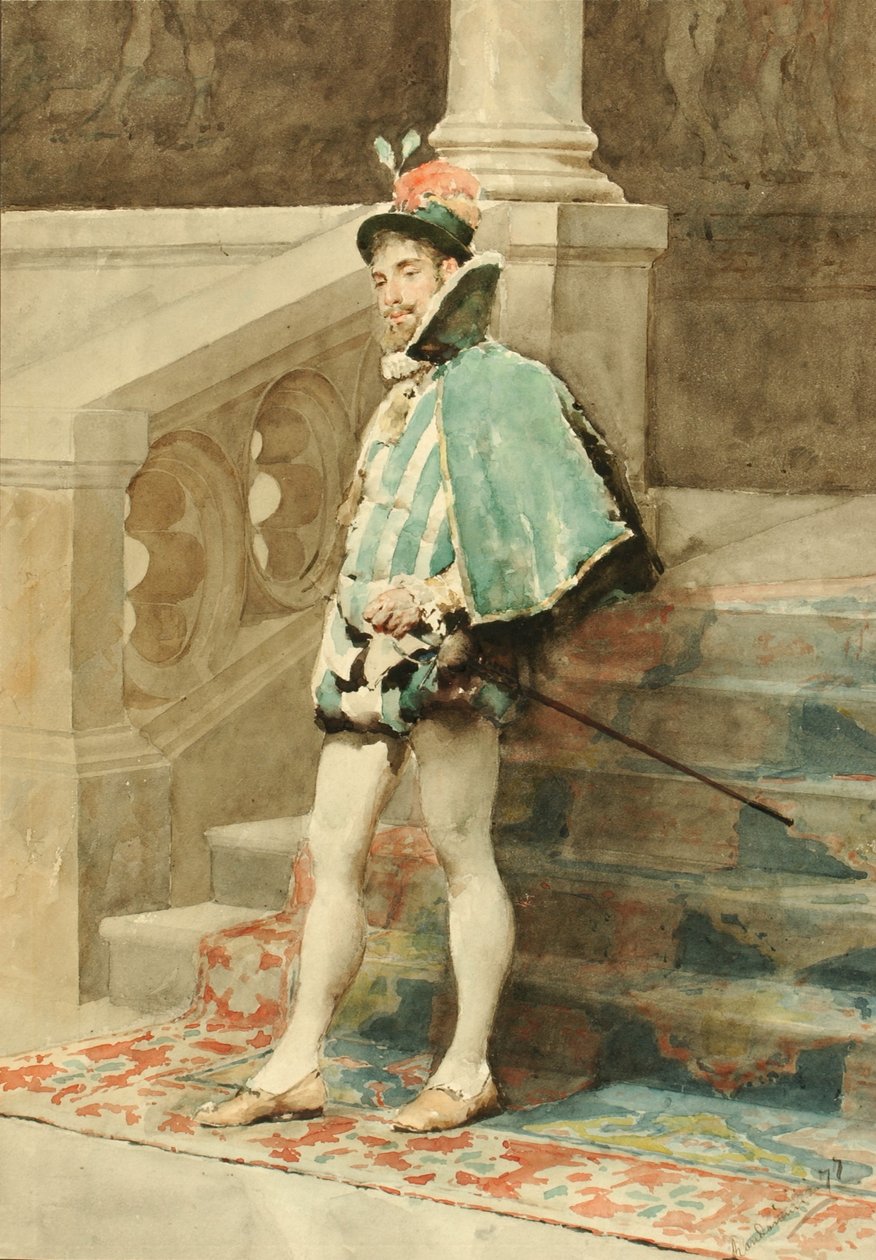 Studie van een hoveling door Carlo Randanini