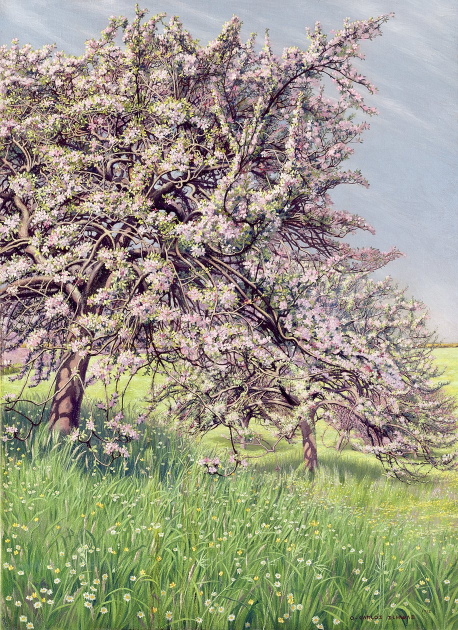 Bloeiende Appelbomen, 1912 door Carlos Schwabe