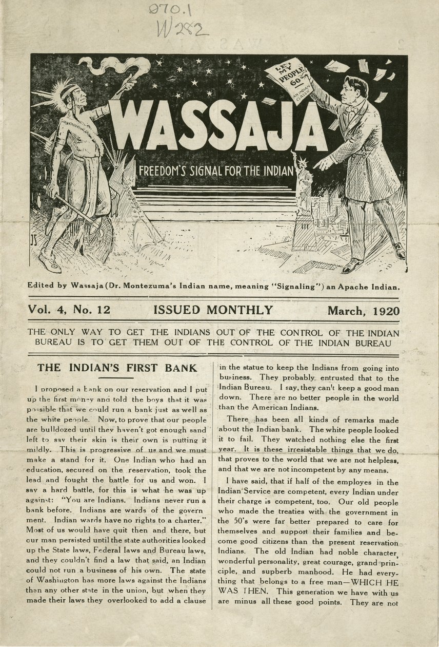 Uitgave van Wassaja, Vol. 4, No. 12 door Carlos Montezuma