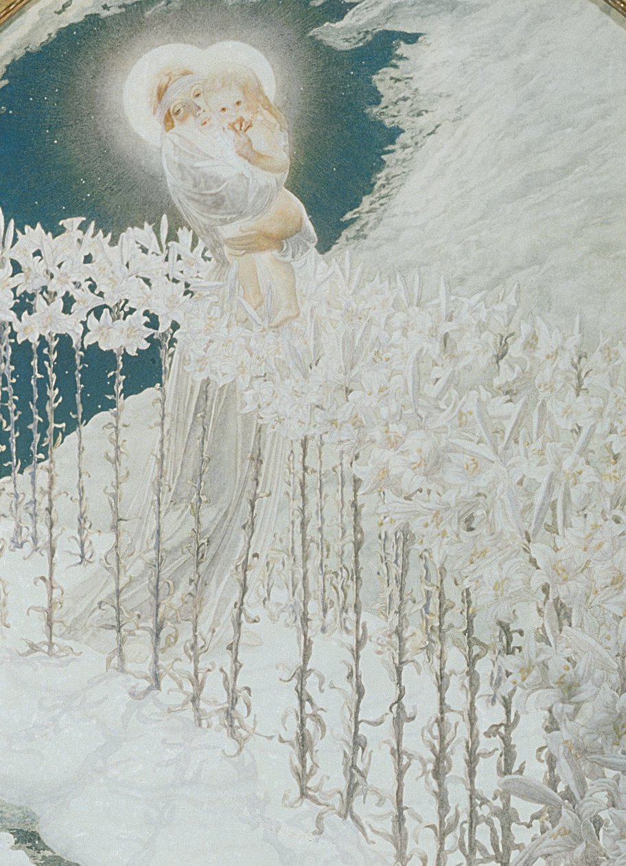Maagd van de lelies, 1899 door Carlos Schwabe