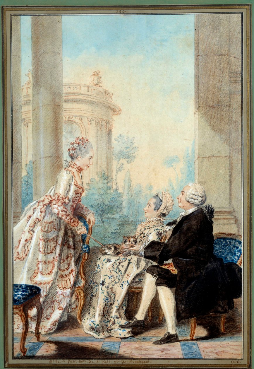 De heer en mevrouw de Saint Vast en juffrouw de Beauregard door Carmontelle