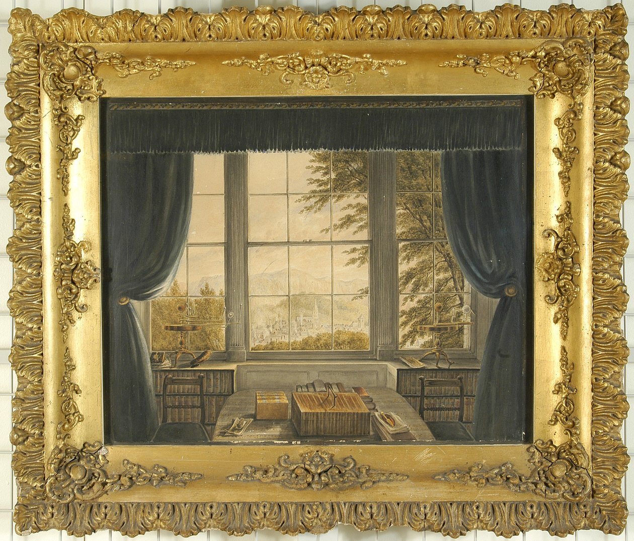 Zuidraam van de Studiekamer van Greta Hall, 1841 door Caroline Bowles