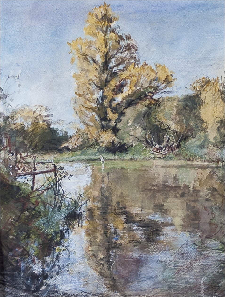 Vroege herfst aan de rivier Test, 2007 door Caroline Hervey Bathurst