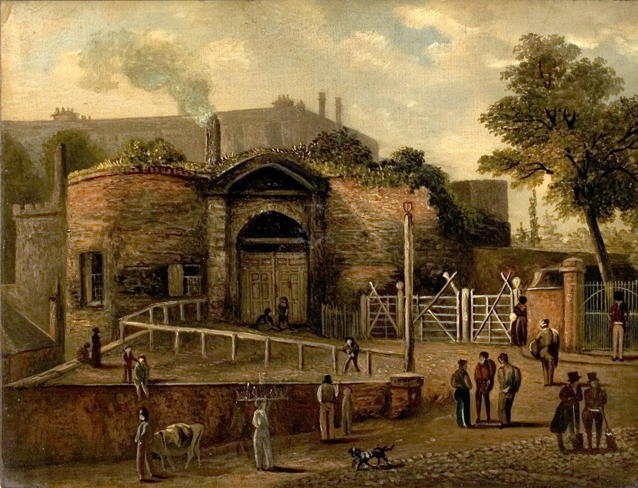Zicht op de kasteelpoort, Nottingham door Caroline Mary Price