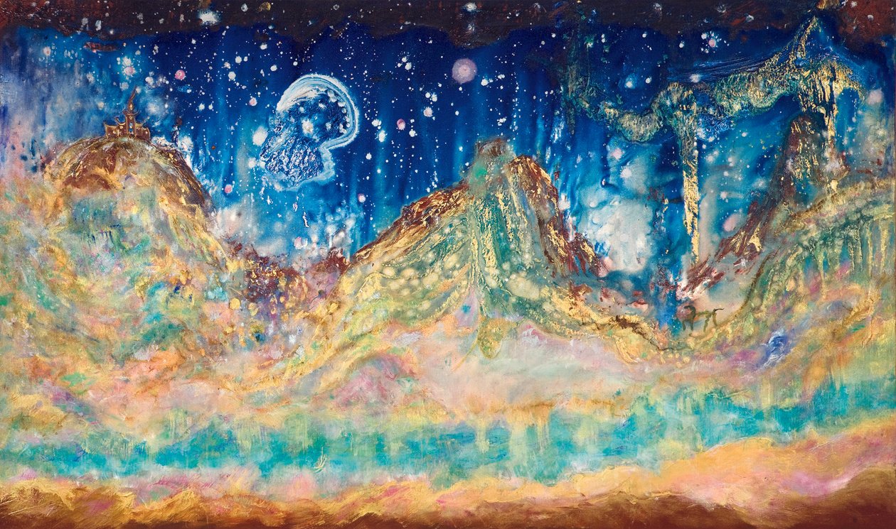 Dream Of Ithaca, 2005 (acryl  inkt op doek) door Carolyn Mary Kleefeld