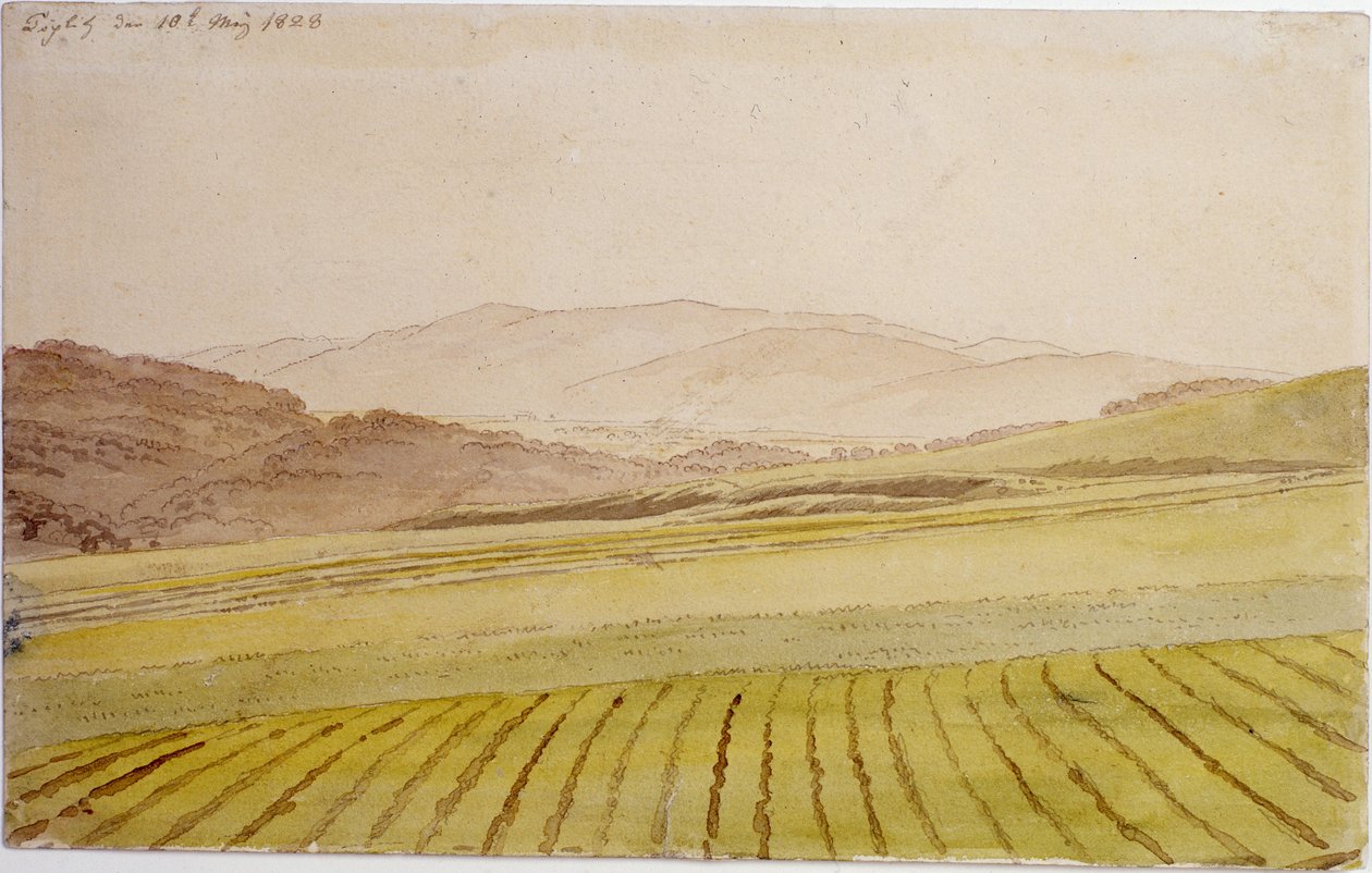 Boheems landschap door Caspar David Friedrich