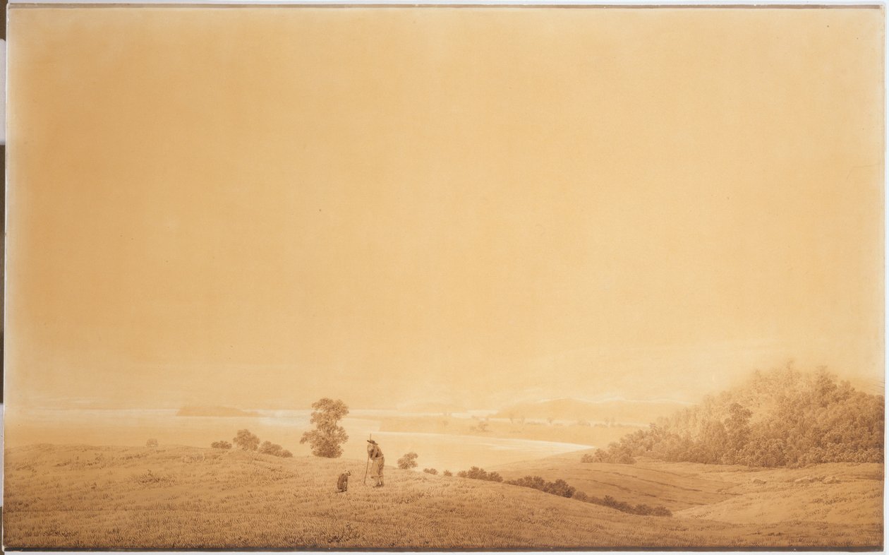 De oostkust van het eiland Rügen met herder door Caspar David Friedrich
