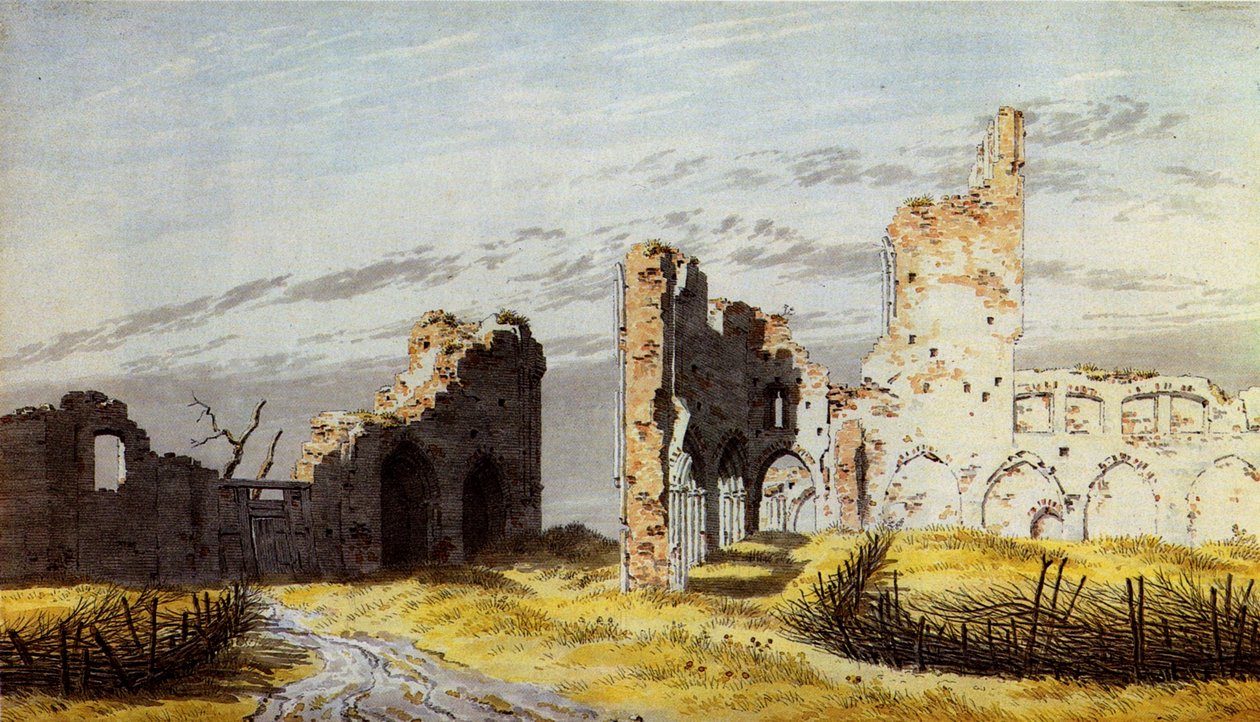 De ruïne van het klooster Eldena door Caspar David Friedrich