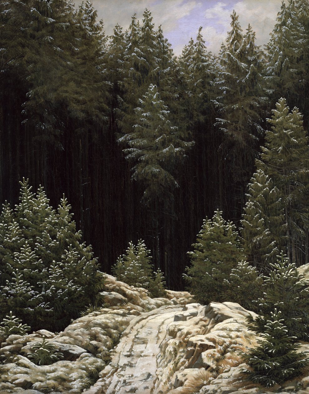Vroege sneeuw, c.1828 door Caspar David Friedrich