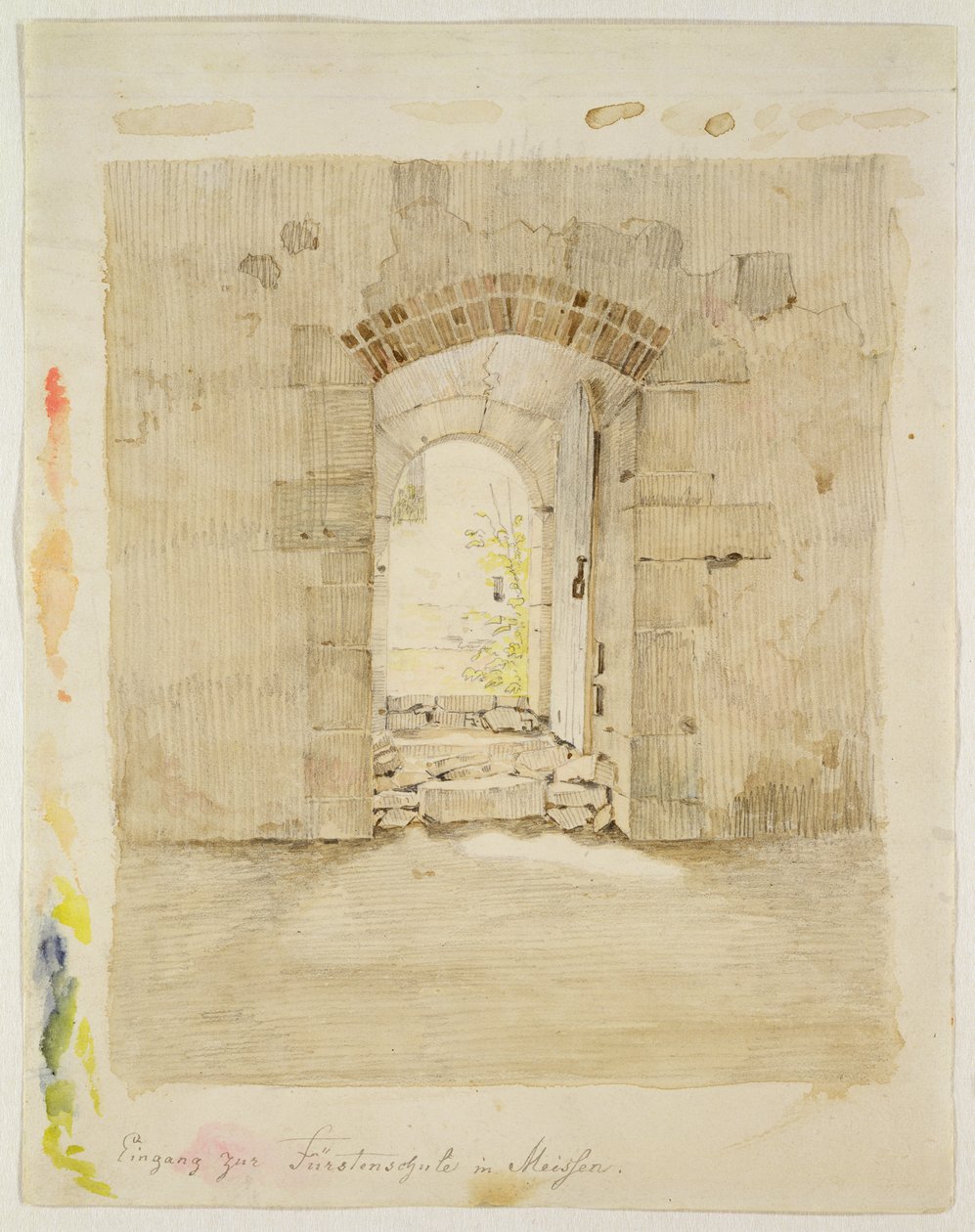 Ingangspoort naar de Koninklijke School in Meissen door Caspar David Friedrich