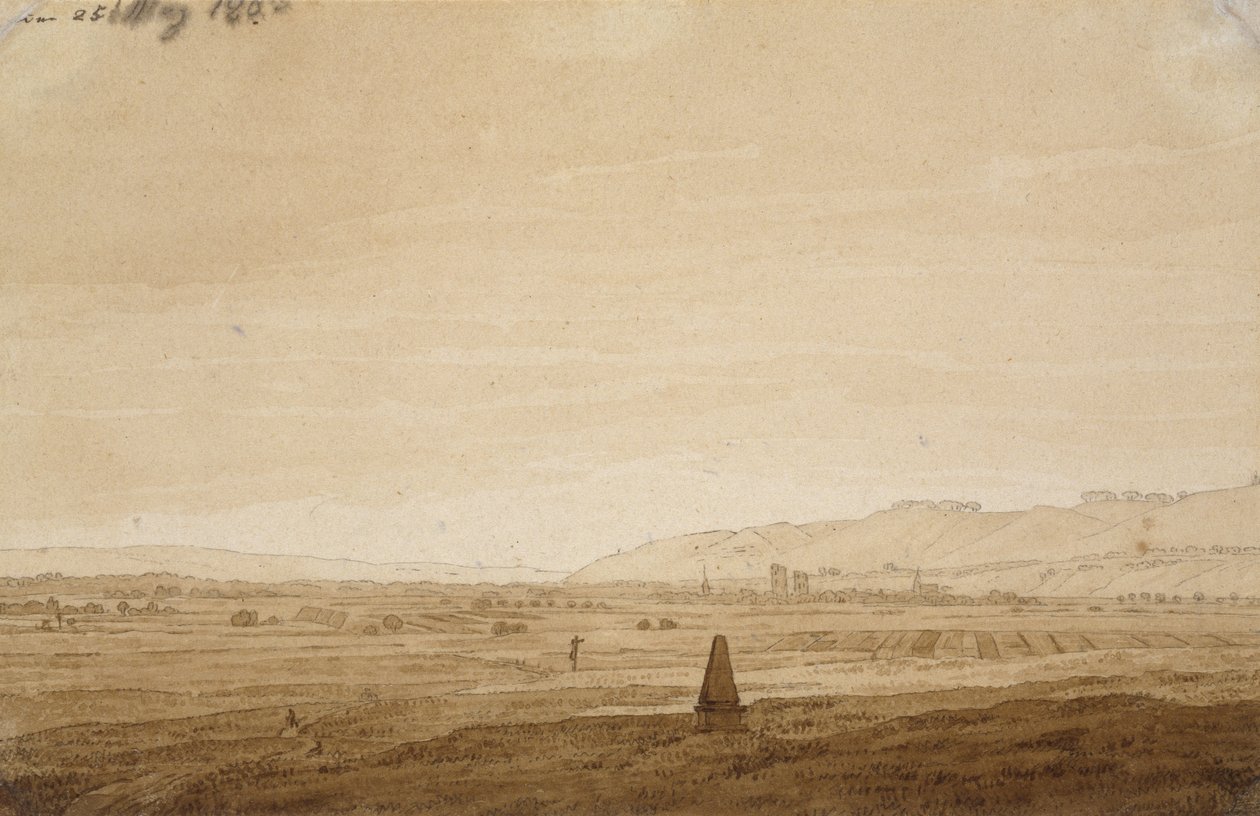 Landschap met een Obelisk, 1803 door Caspar David Friedrich