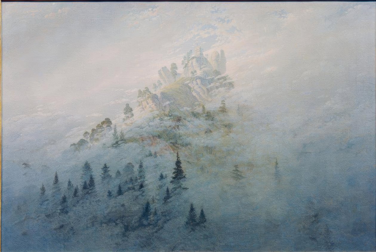 Ochtendmist in de Bergen door Caspar David Friedrich
