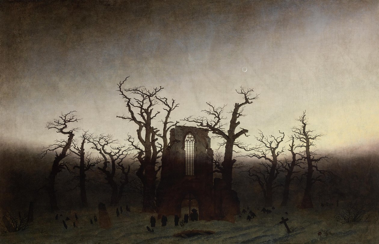 De abdij in het eikenwoud door Caspar David Friedrich