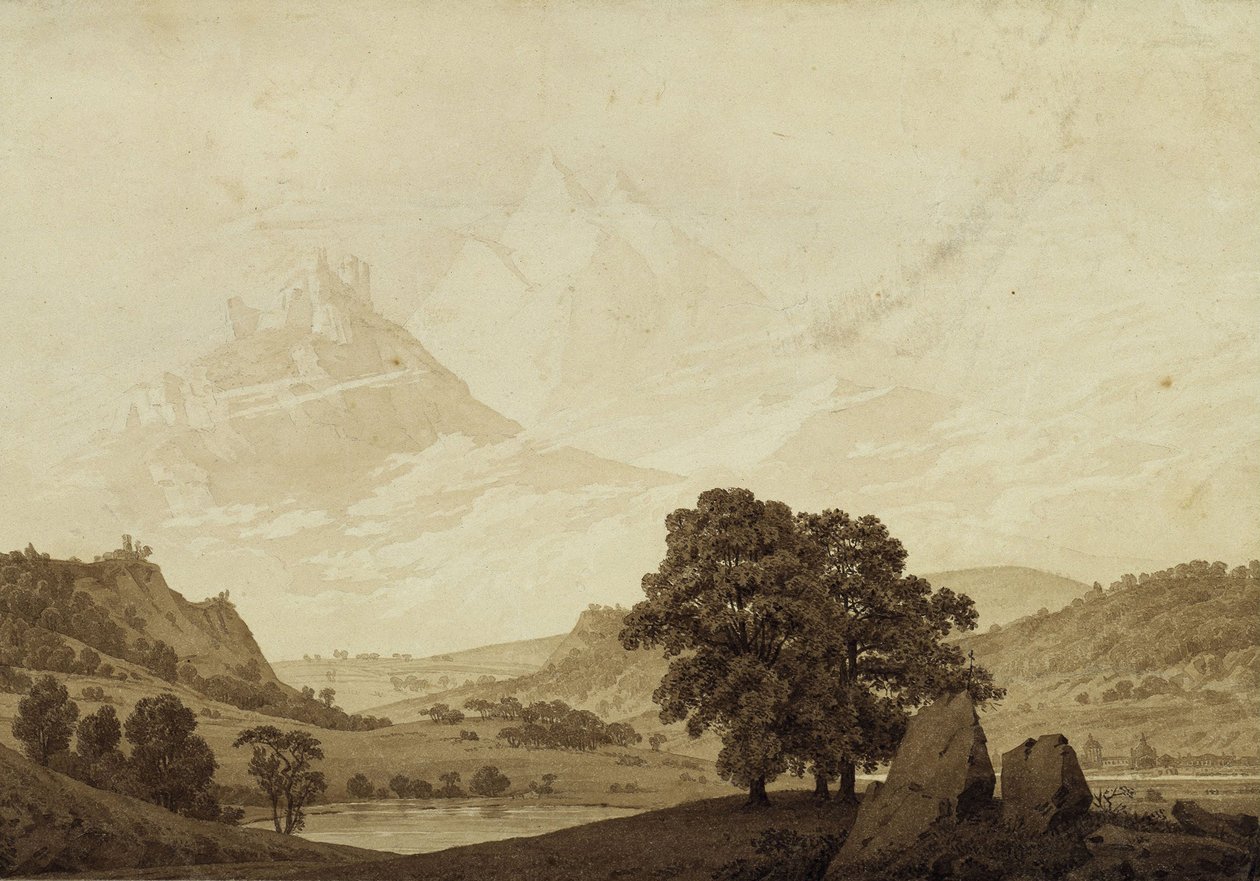 Herfst - Avond - Volwassenheid uit de seizoenen, tijden van de dag, en leeftijden van de mens cyclus, 1803 door Caspar David Friedrich
