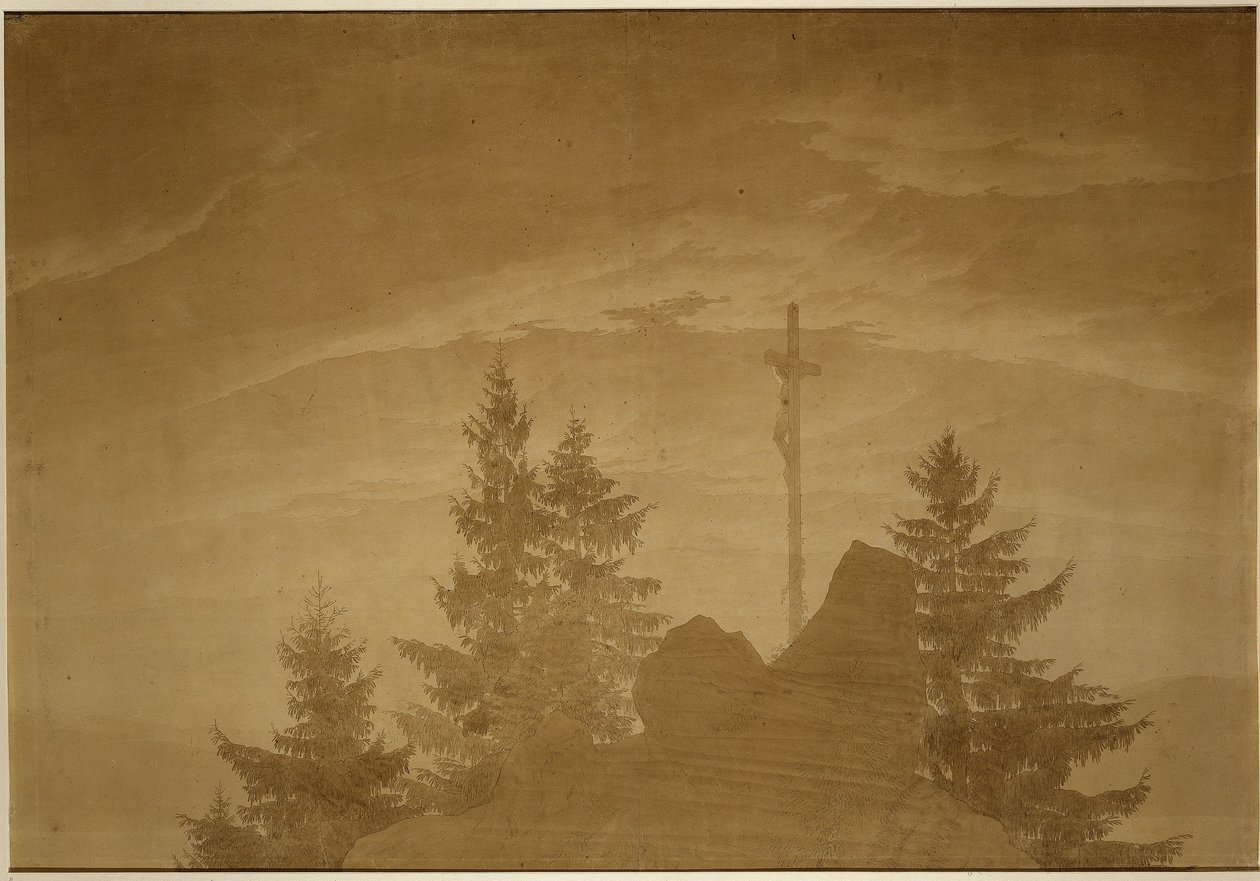 Het kruis in de bergen door Caspar David Friedrich