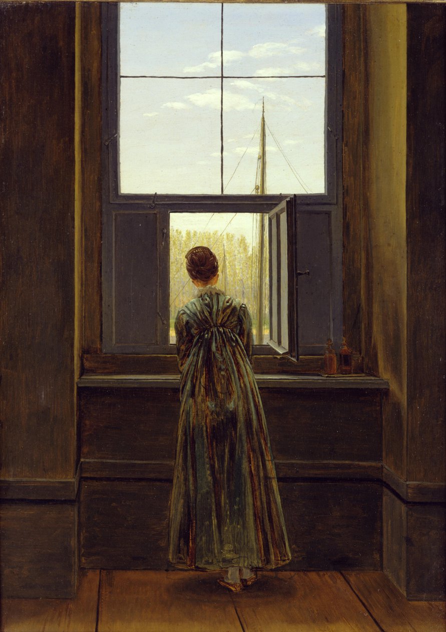 Vrouw bij het raam door Caspar David Friedrich