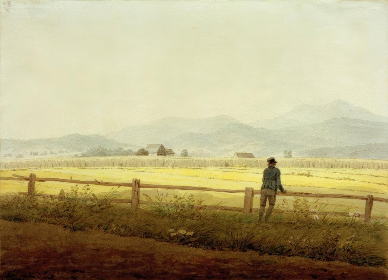 Berglandschap met figuur (Schmiedeberger Kamm) door Caspar David Friedrich