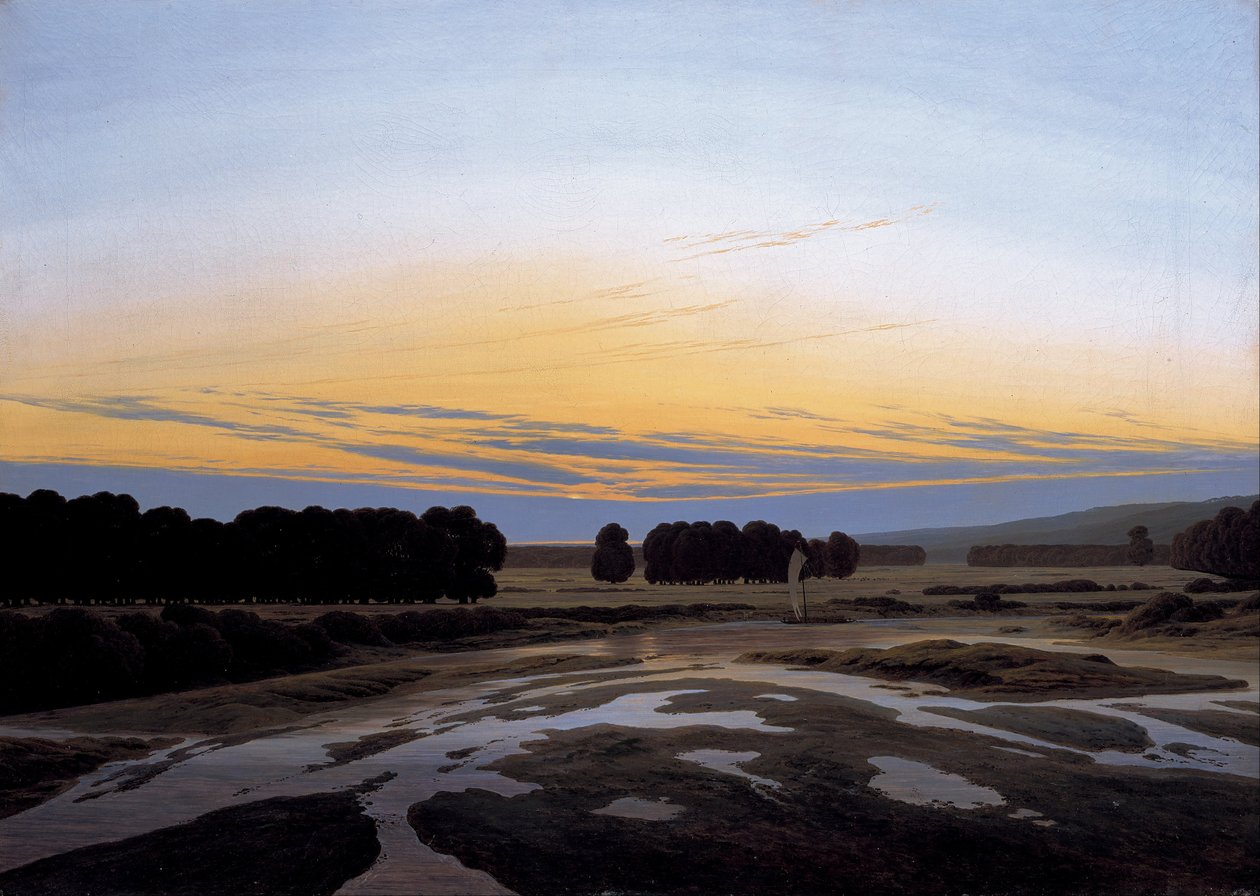 Duits: Das Große Gehege bij Dresden Het grote omheinde gebied door Caspar David Friedrich