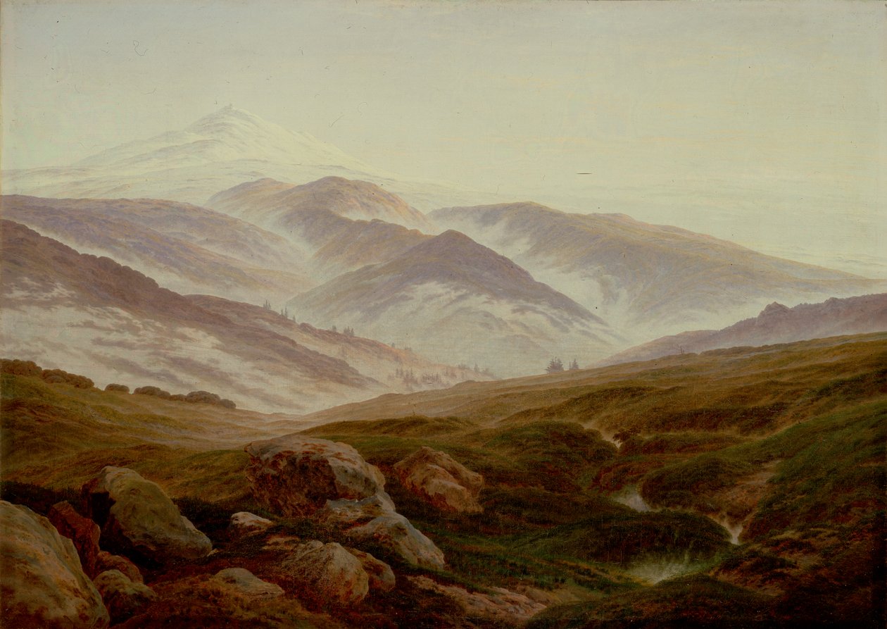 Duits: Erinnerungen an das Riesengebirge Herinneringen aan het Reuzengebergte door Caspar David Friedrich