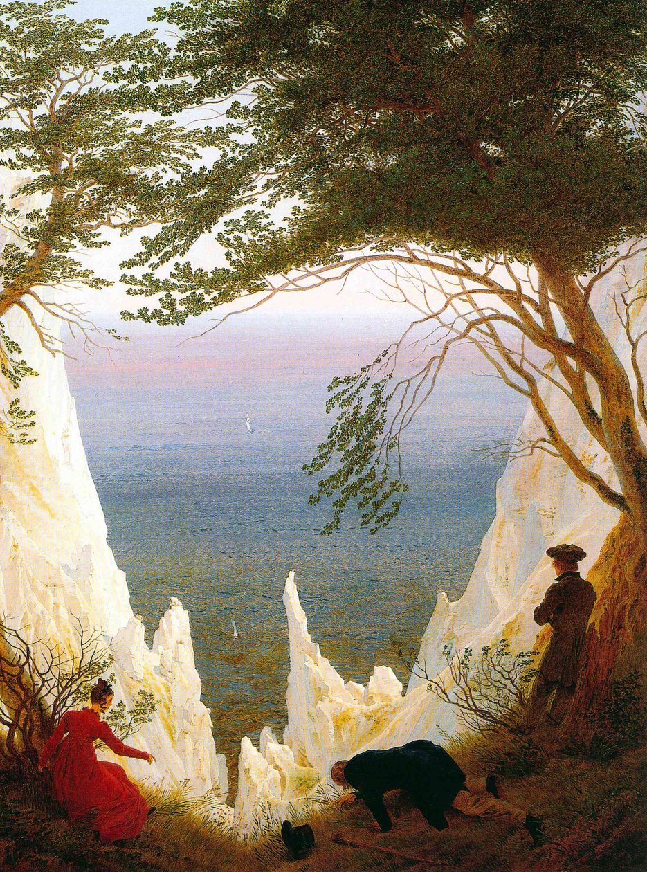 Duits: Kreidefelsen auf Rügen Krijtrotsen bij Ruegen door Caspar David Friedrich