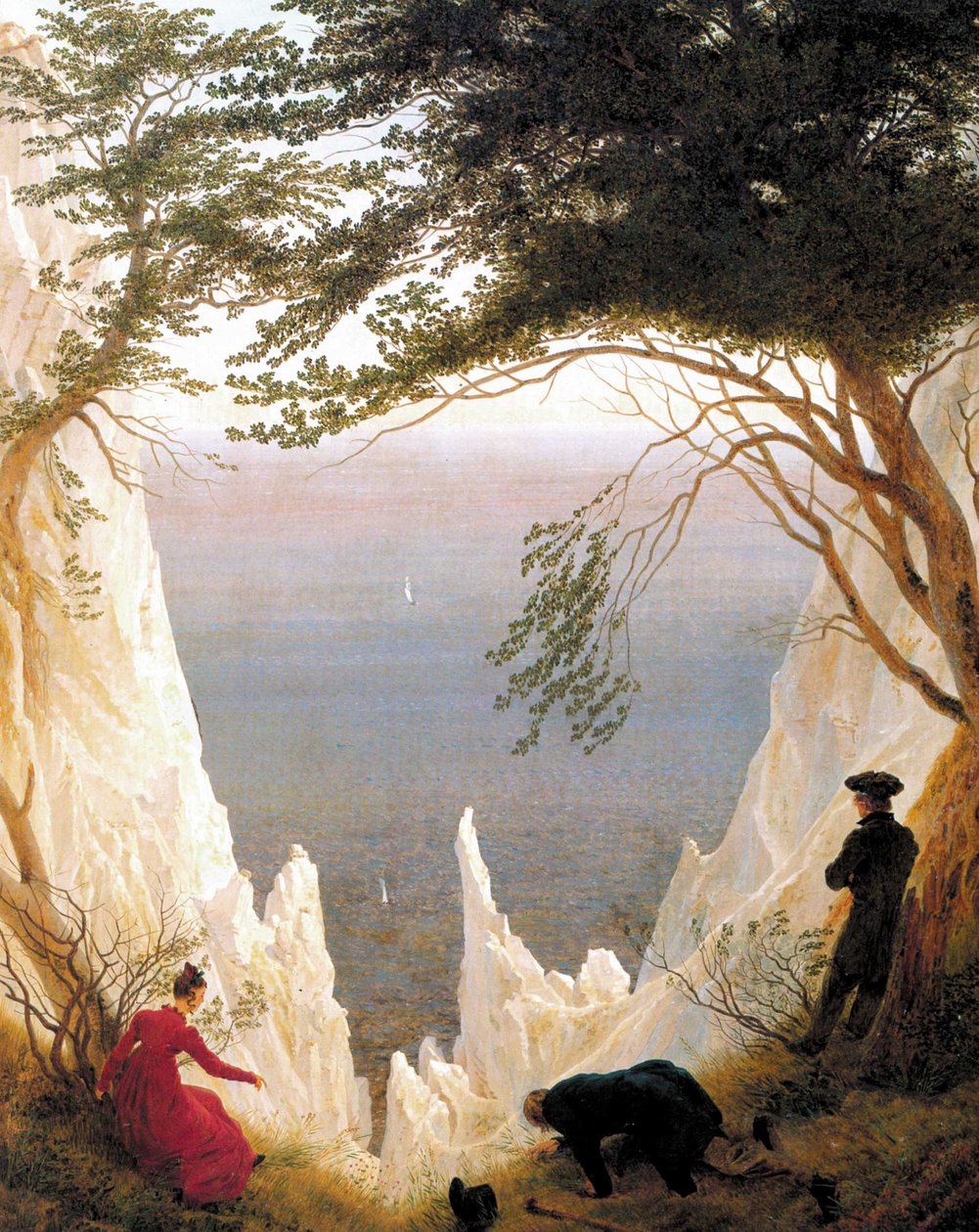 Duits: Kreidefelsen auf Rügen Krijtrotsen bij Ruegen door Caspar David Friedrich