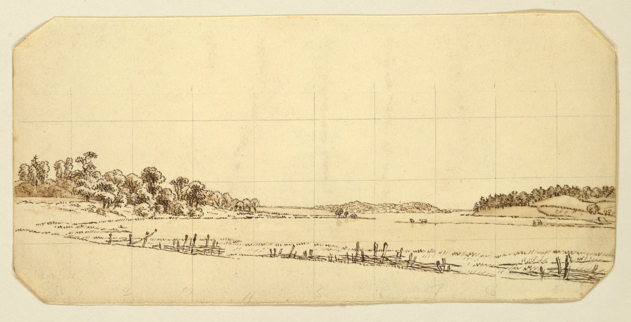 Aan het Meer, 1802-3 door Caspar David Friedrich