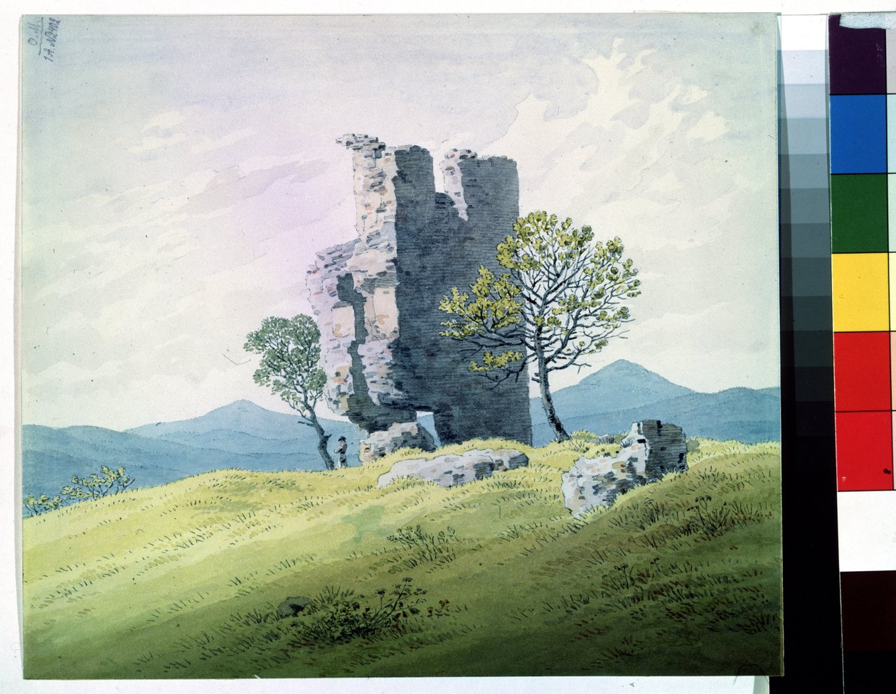 De ruïnes van het kasteel van Teplice in Tsjechië door Caspar David Friedrich